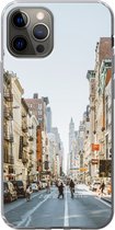 Geschikt voor iPhone 13 Pro hoesje - Drukke straat in New York - Siliconen Telefoonhoesje