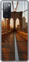 Geschikt voor Samsung Galaxy S20 FE hoesje - Brooklyn Bridge in New York tijdens zonsondergang - Siliconen Telefoonhoesje