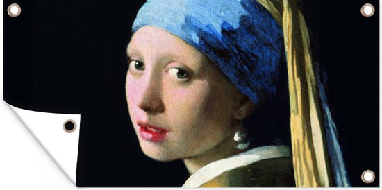 Schuttingposter Meisje met de parel - Johannes Vermeer - 200x100 cm - Tuindoek