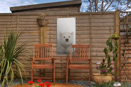 Affiche de jardin Ours polaire - Animaux - Enfants - Wit - Garçons - Filles - 30x60 cm - Toile jardin - Affiche extérieure