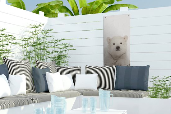 Affiche de jardin Ours polaire - Animaux - Enfants - Wit - Garçons - Filles - 30x60 cm - Toile jardin - Affiche extérieure