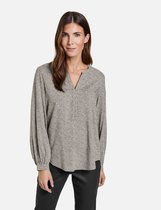 GERRY WEBER Dames Blouse met minimalistisch dessin, EcoVero Taupe light Taupe Druck-48