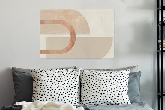 Toile Peinture Marbre - Rose - Abstrait - 60x40 cm - Décoration murale