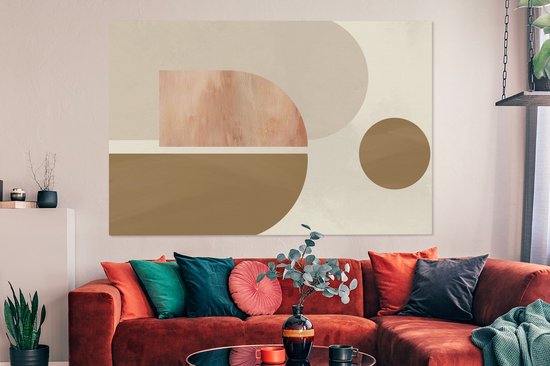 Toile Peinture Rose - Design - Abstrait - 150x100 cm - Décoration murale