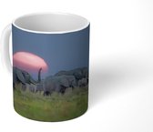 Mok - Olifanten onder zonsondergang - 350 ML - Beker