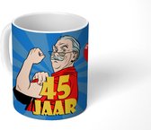 Mok - Koffiemok - Man - Verjaardag - 45 Jaar - Mokken - 350 ML - Beker - Koffiemokken - Theemok