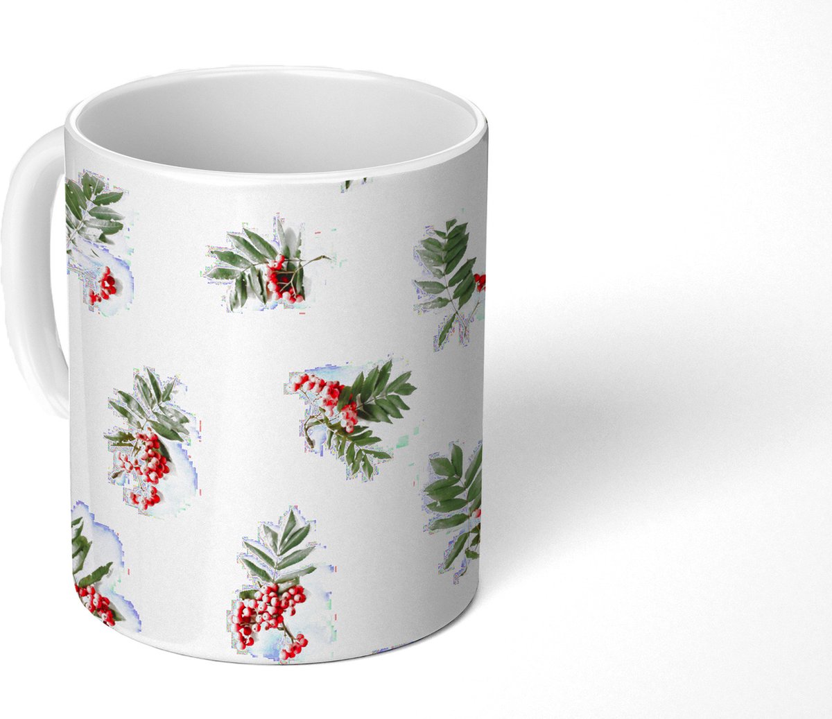 Mok - Koffiemok - Winter - Mistletoe - Wit - Mokken - 350 ML - Beker - Koffiemokken - Theemok
