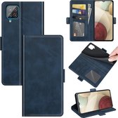 Samsung Galaxy M22 / Galaxy A22 4G Hoesje - MobyDefend Luxe Wallet Book Case (Sluiting Zijkant) - Blauw - GSM Hoesje - Telefoonhoesje Geschikt Voor: Samsung Galaxy M22 / Samsung Ga