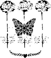 Hobbysjabloon - The Crafter's Workshop • template 30x30cm butterfly