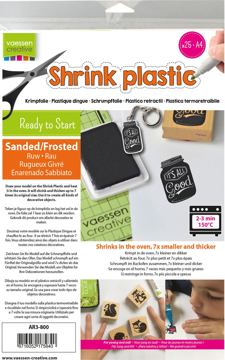 Vaessen Creative Krimpfolie - A4 - sanded/frosted - 25 stuks