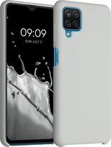 kwmobile telefoonhoesje geschikt voor Samsung Galaxy A12 - Hoesje met siliconen coating - Smartphone case in mat lichtgrijs