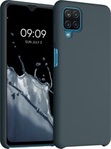 kwmobile telefoonhoesje voor Samsung Galaxy A12 - Hoesje met siliconen coating - Smartphone case in leisteen