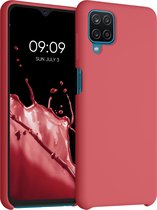 kwmobile telefoonhoesje voor Samsung Galaxy A12 - Hoesje met siliconen coating - Smartphone case in Koraalroze