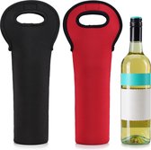 kwmobile 2x flessenkoeler - Koeler voor wijnflessen van 750 ml - Koelhoes van geïsoleerd neopreen in zwart / rood