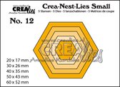 Crealies Crea-Nest-Lies kleine snijmallen - no.12 Zeshoeken