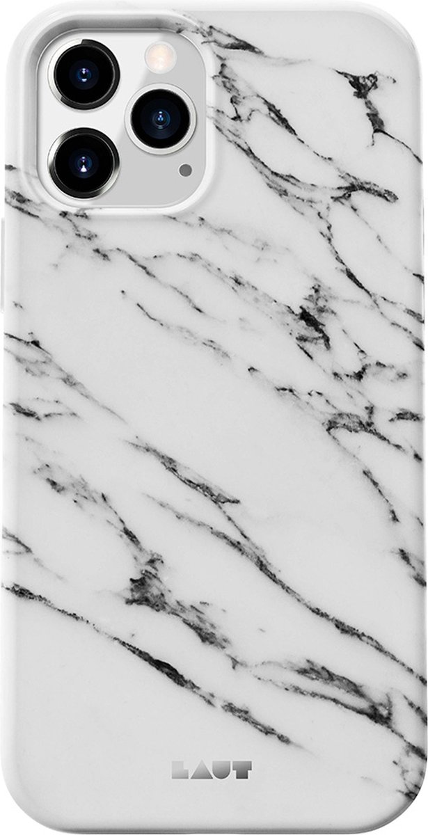 LAUT Huex kunststof hoesje voor iPhone 12 en iPhone 12 Pro - wit marmer