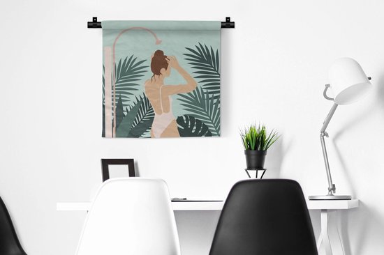 Tapisserie - Tapisserie - Été - Femme - Feuilles - 60x60 cm - Tapisserie