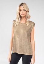 DEELUXE Mouwloze top met paillettenDIMITRA Beige Mel