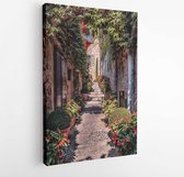 Straat in het kleine dorpje Saint Paul De Vence - Modern Art Canvas - Verticaal - 1165637188 - 40-30 Vertical