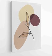 Gebladerte lijntekeningen met abstracte vorm. Abstract Plant Art-ontwerp voor print, omslag, behang, minimale en natuurlijke kunst aan de muur. 2 - Moderne schilderijen – Verticaal