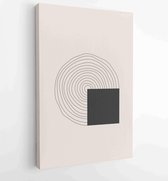Zwart-wit organische vorm Art design voor poster, print, cover, behang, minimale en natuurlijke kunst aan de muur. 3 - Moderne schilderijen – Verticaal – 1868903722 - 80*60 Vertica