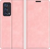 Oppo Reno 6 Pro 5G Hoesje - Portemonnee Book Case - Kunstleer - Roze