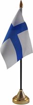 4x stuks finland tafelvlaggetje 10 x 15 cm met standaard - Landen vlaggen feestartikelen en tafel versiering