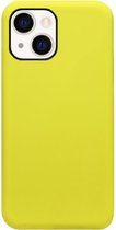 ADEL Premium Siliconen Back Cover Softcase Hoesje Geschikt voor iPhone 13 Mini - Geel