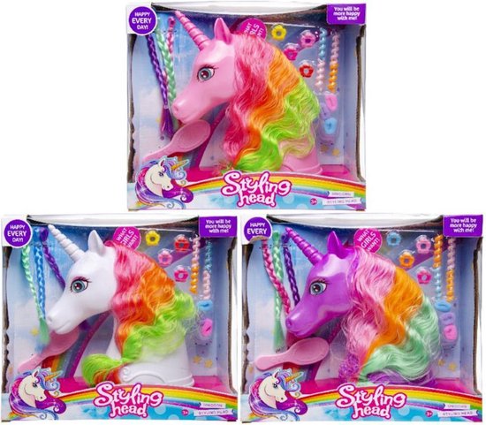 Blaast op eer bevestigen Decopatent® Speelgoed Unicorn Kaphoofd - Sminkpop voor Kinderen - Pop -  Eenhoorn -... | bol.com