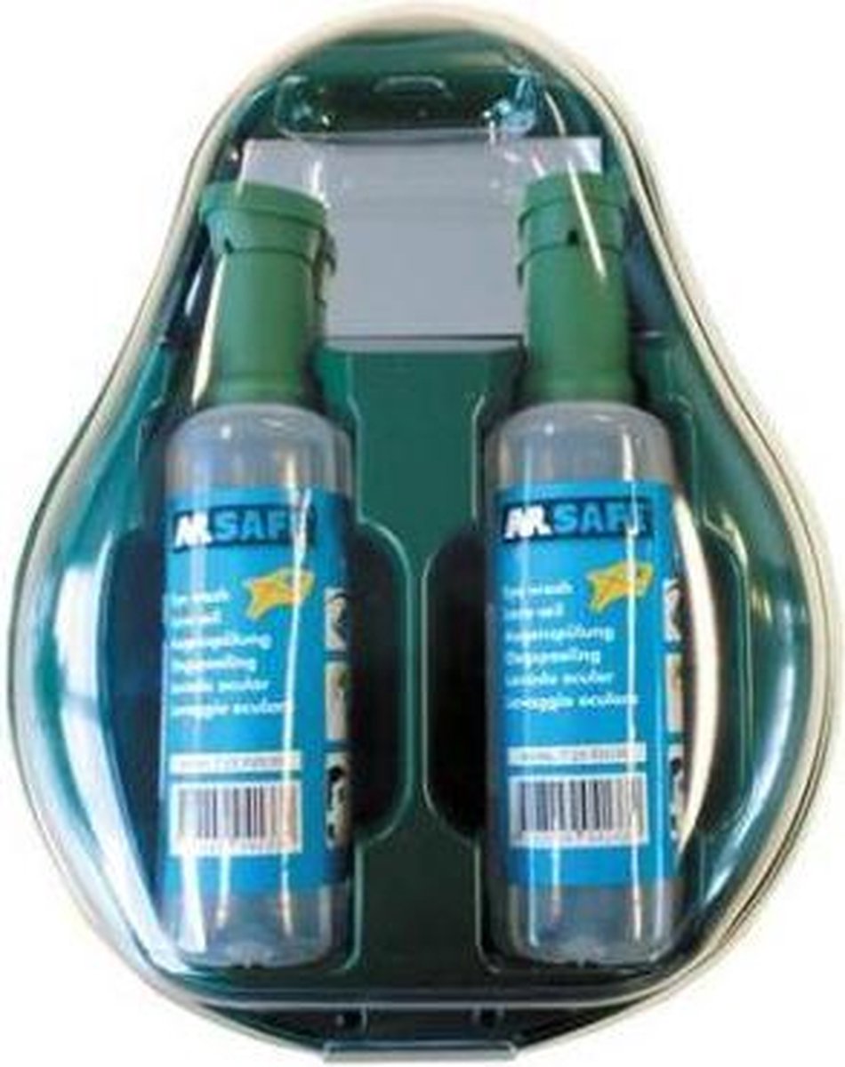 Goedkoopste M-Safe wandhouder inclusief 2 M-Safe oogspoelflessen 500 ml