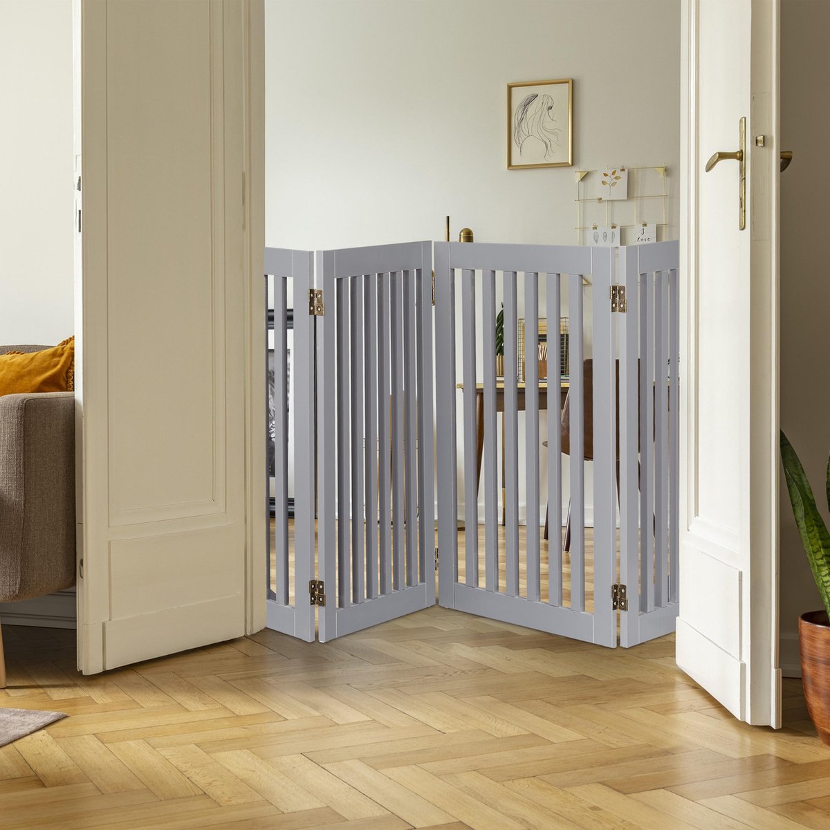 Barrière De Sécurité Relaxdays 92cm - Enfant Et Chien, Pliable, Non Fixée, Noir