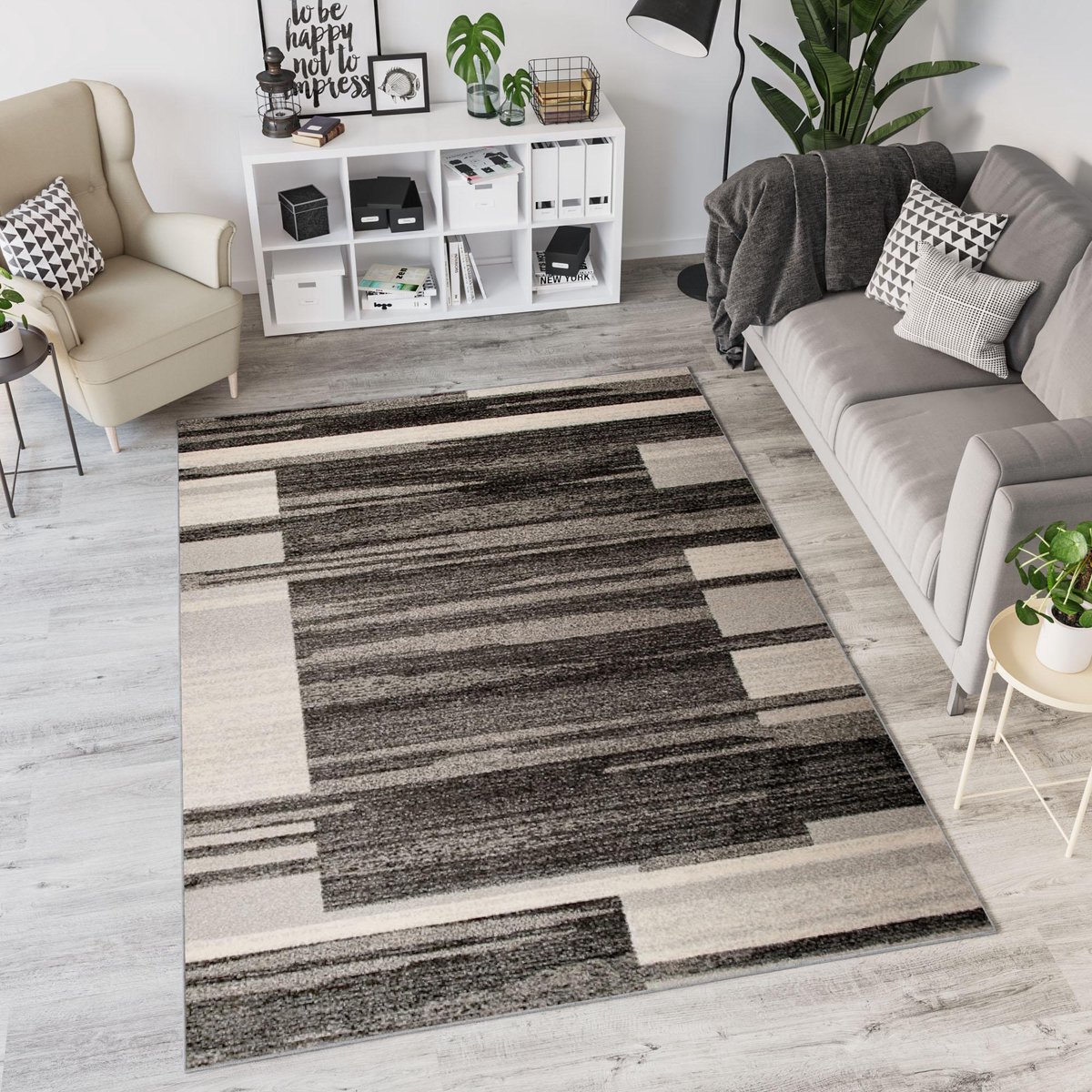 Tapiso Sari Vloerkleed Woonkamer Modern Tapijt Karpet Maat- 140x190 Beige Donker