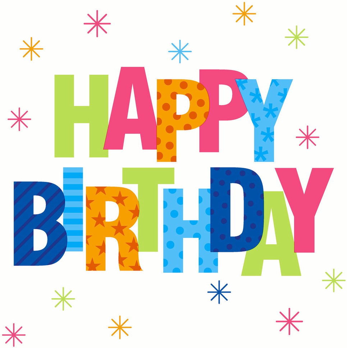 20x Luxe tafel diner/lunch servetten met vrolijk gekleurde verjaardag Happy Birthday print - Formaat 33 x 33 cm - 3-laags