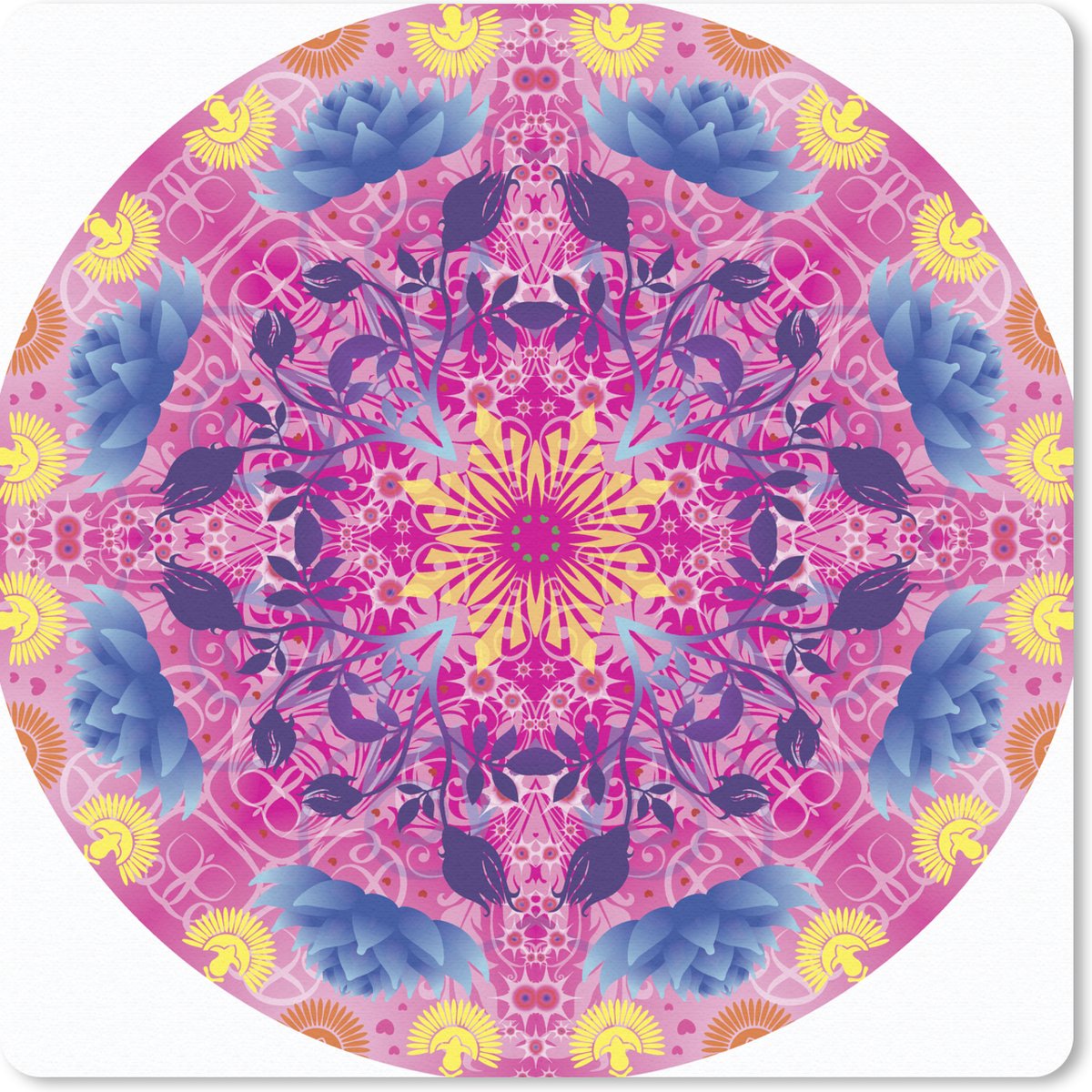 Muismat 30x30 cm - Mousepad Mandala kleurrijk - Muismatten