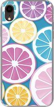 Geschikt voor iPhone XR hoesje - Fruit - Grapefruit - Tropisch - Siliconen Telefoonhoesje - Verjaardag cadeau tiener