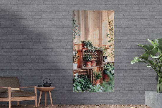 Affiche clôture Plantes dans un placard - 100x200 cm - Toile de jardin