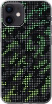 Coque iPhone 12 - Motif camouflage à pois verts et gris - Siliconen