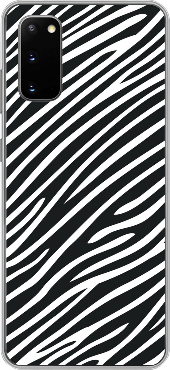 Telefoonhoesje Geschikt voor Samsung Galaxy S20 hoesje - Dierenprint - Zebra - Zwart - Siliconen Telefoonhoesje Telefoonhoesje