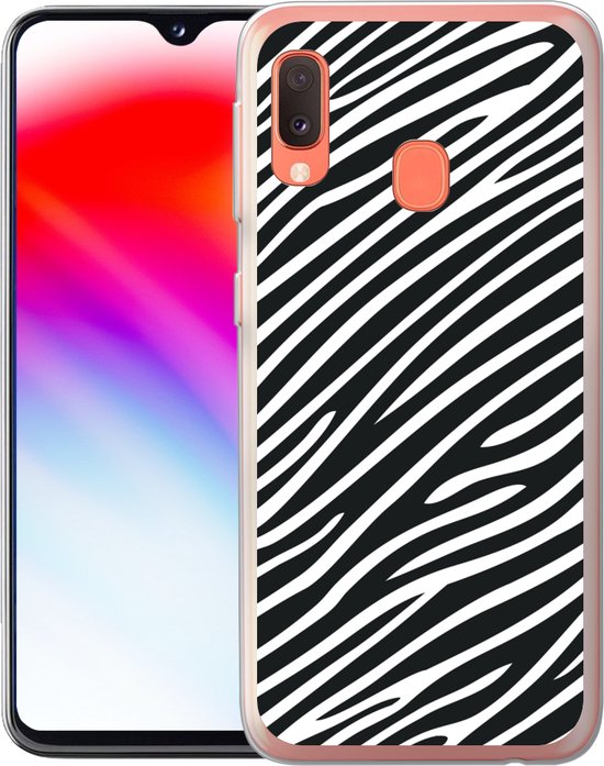Coque Samsung Galaxy A20e - Animal Print - Zebra - Zwart - Siliconen - Sinterklaas - Noël - Cadeaux - Chaussures Cadeaux