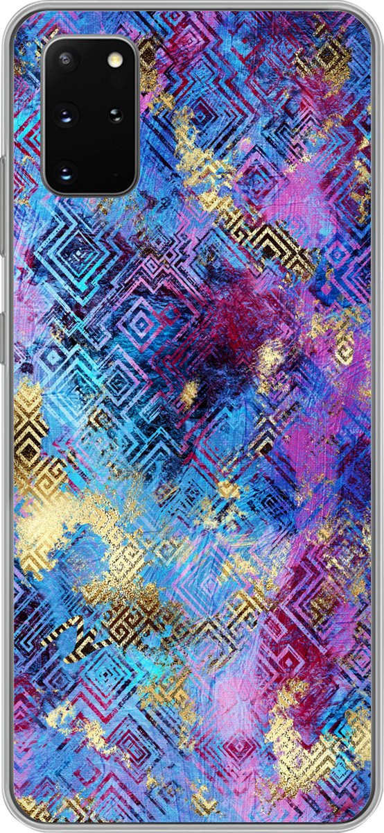 Telefoonhoesje Geschikt voor Samsung Galaxy S20 Plus hoesje - Marmer print - Verf - Geometrische vormen - Siliconen Telefoonhoesje Telefoonhoesje