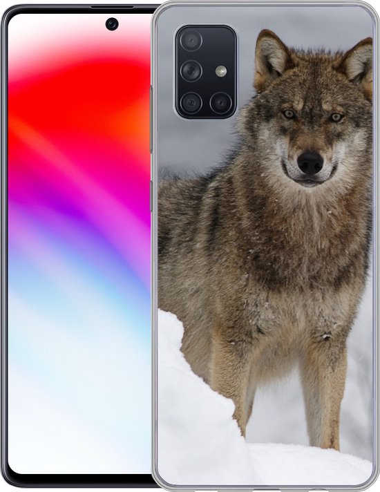Coque Samsung Galaxy A71 - Loup - Neige - Animaux - Siliconen - Sinterklaas - Noël - Cadeaux - Cadeaux chaussures