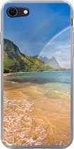 Geschikt voor iPhone 7 hoesje - Een mooie regenboog bij Tunnels Beach op Hawaii - Siliconen Telefoonhoesje