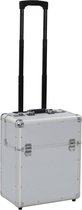 vidaXL Pilotentrolley 39x47x25 cm aluminium zilverkleurig
