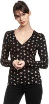 Vive Maria Longsleeve top -XXL- Glamourous Flower Zwart