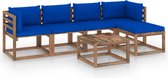 Decoways - 6-delige Loungeset met blauwe kussens