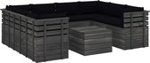Decoways - 9-delige Loungeset met kussens pallet massief grenenhout