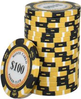 Monte Carlo High Class Clay Poker Chips 100 (25 stuks)