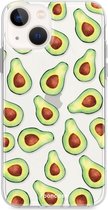 Fooncase Hoesje Geschikt voor iPhone 13 Mini - Shockproof Case - Back Cover / Soft Case - Avocado