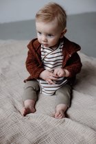 Levv newborn baby jongens shirt Bauke aop Brown Almond Stripe