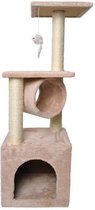 Katten krabpaal 90 cm - 2 etages - zacht velours - urenlang speelplezier -  kattenhuisje - 2 platformen - kado tip
